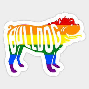 Rainbow Bulldog Pride - Pride Month - LGBT Gifts - Pride Flag Bulldog Sticker
